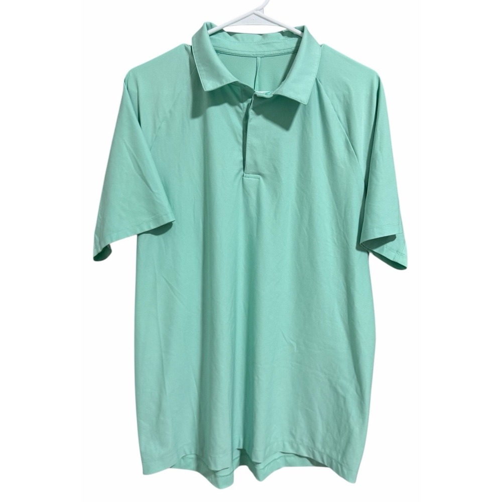Lululemon Stretch Golf Polo Short Sleeve Shirt Wild Mint Men's Size Large